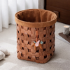 VELRAN Modern Leather Laundry Basket