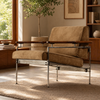 VELARO Industrial Velvet Armchair