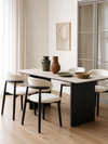 TAVION Contemporary Travertine Dining Table