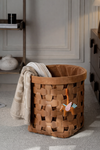 VELRAN Modern Leather Laundry Basket