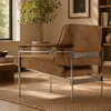 VELARO Industrial Velvet Armchair