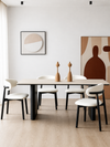 TAVION Contemporary Travertine Dining Table