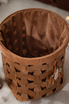 VELRAN Modern Leather Laundry Basket