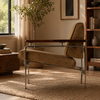 VELARO Industrial Velvet Armchair