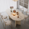 NAVIRO Wabi Sabi Travertine Dining Table