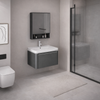 LUNARO Contemporary Metal Bathroom Vanity