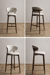 VELARO Scandinavian Fabric Bar Stool