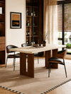 LUVENA Contemporary Travertine Dining Table