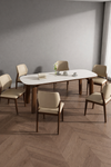 NORVIA Scandinavian Leather Dining Chair