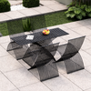 LUNARO Scandinavian Metal Outdoor Dining Set
