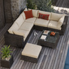LUMARO Contemporary Rattan Outdoor Sofa
