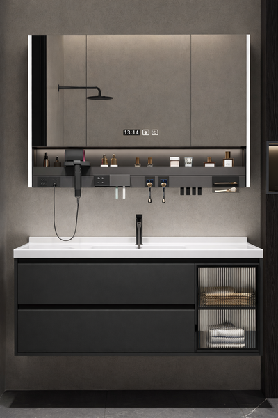 LUMORA Contemporary Wooden Bathroom Vanity Set