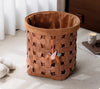 VELRAN Modern Luxury Leather Laundry Basket