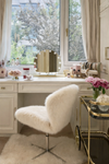 SWANEA Minimalistic Fabric Vanity Chair