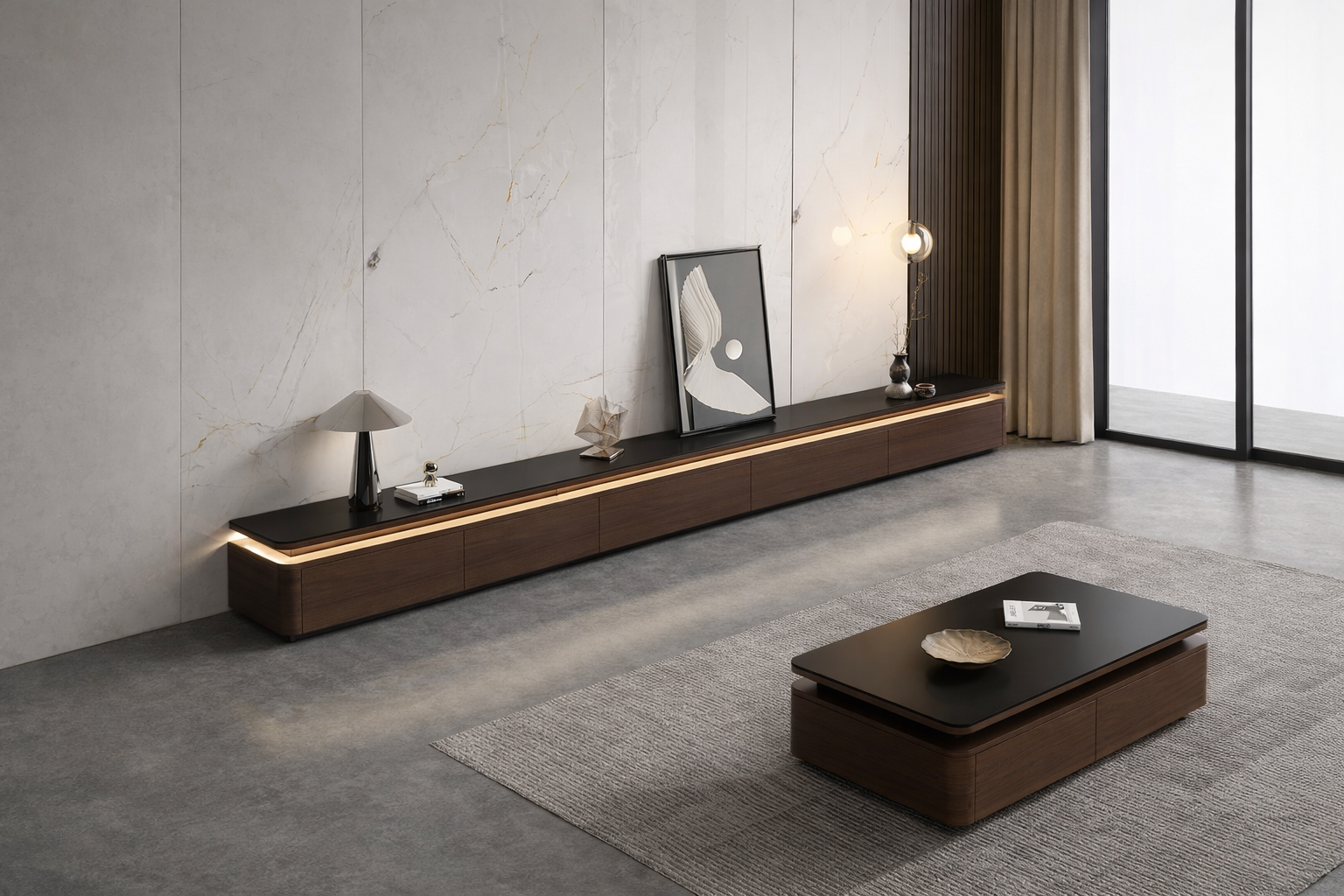 RAVINO Contemporary Sintered Stone TV Console – Avora