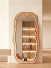 VELARO Minimalistic Velvet Floor Mirror