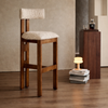VELARO Contemporary Linen Bar Stool
