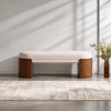 VARENO Scandinavian Leather Bench