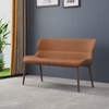 MELVIK Scandinavian Leather Bench With Backrest