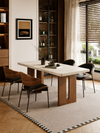 LUVENA Contemporary Travertine Dining Table