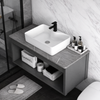 VELORA Contemporary Metal Bathroom Vanity