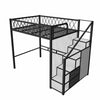 ELVORA Contemporary Metal Loft Bed Frame