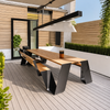 LUNARO Contemporary Metal Outdoor Dining Set