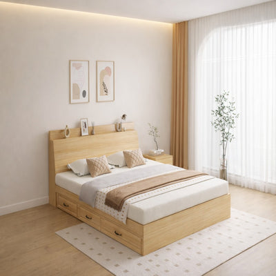 TAVIRO Contemporary Wooden Bed Frame