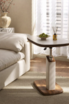 VARENO Contemporary Leather Side Table