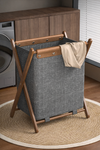 LINORA Scandinavian Wooden Laundry Hamper