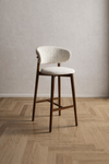 VELARO Scandinavian Fabric Bar Stool