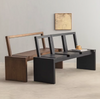 SVARTDAL Wabi Sabi Solid Wooden Bench With Flip-Up Backrest
