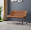 MELVIK Scandinavian Leather Bench With Backrest