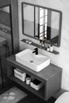 VELORA Contemporary Metal Bathroom Vanity