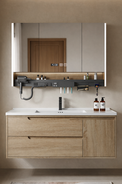 KAVEN Japandi Wooden Bathroom Vanity