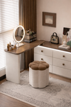 AMORA Modern Velvet Vanity Stool
