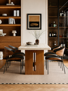 LUVENA Contemporary Travertine Dining Table