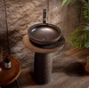VARENO Industrial Ceramic Pedestal Sink