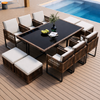 AVIRO Contemporary Rattan Outdoor Dining Set