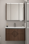 NIVARO Contemporary Metal Bathroom Vanity