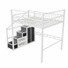 ELVORA Contemporary Metal Loft Bed Frame