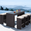 RAVIRO Contemporary Rattan Outdoor Bar Set