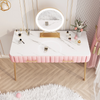ROSAFLIRT Eclectic Dressing Table With Lighted Mirror
