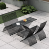 LUNARO Scandinavian Metal Outdoor Dining Set
