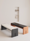 SKOGSVIK Contemporary Faux Suede Bench